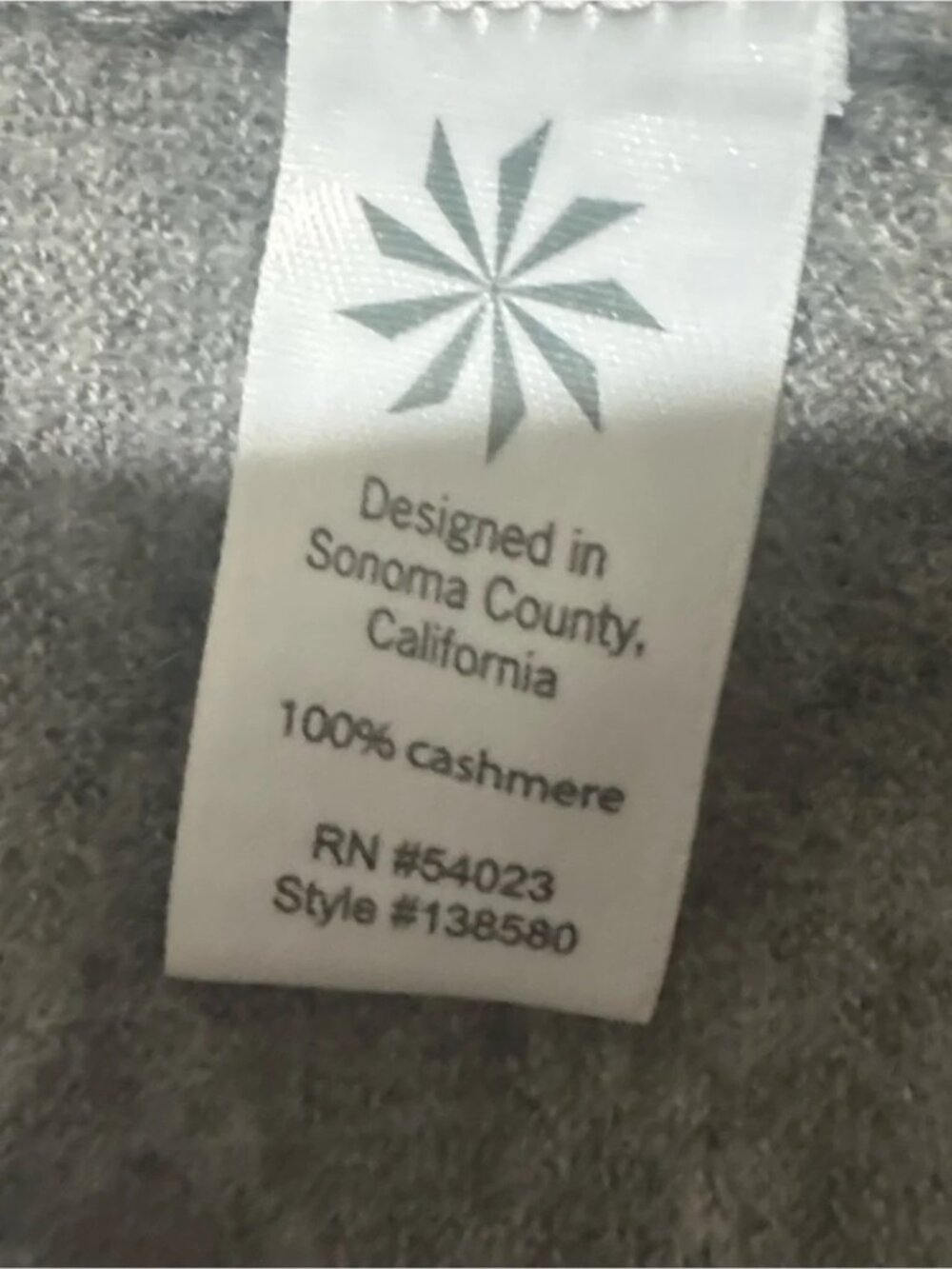 Athleta Drishti Gray Off-Shoulder Open-Back 100% Cashmere Sweater - Picture 8 of 8